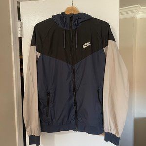 Nike Sportswear Windrunner Full Zip - Navy Blue/White/Black - Men's size Medium